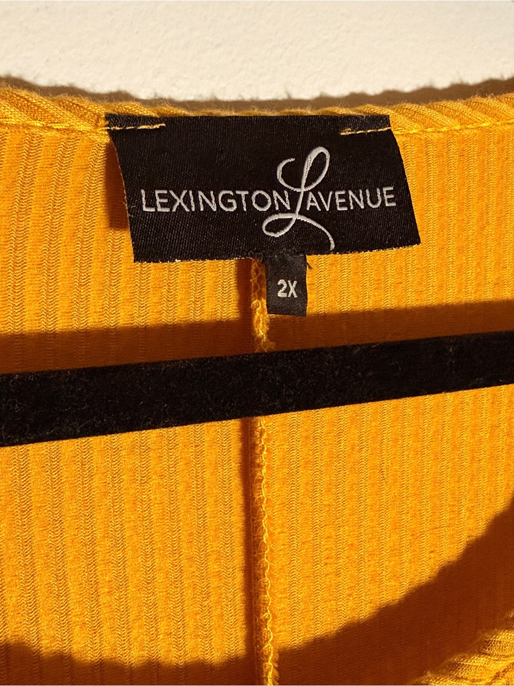 Scoop Neck Mustard Ribbed Midi Dress with Pockets - Picture 5 of 5